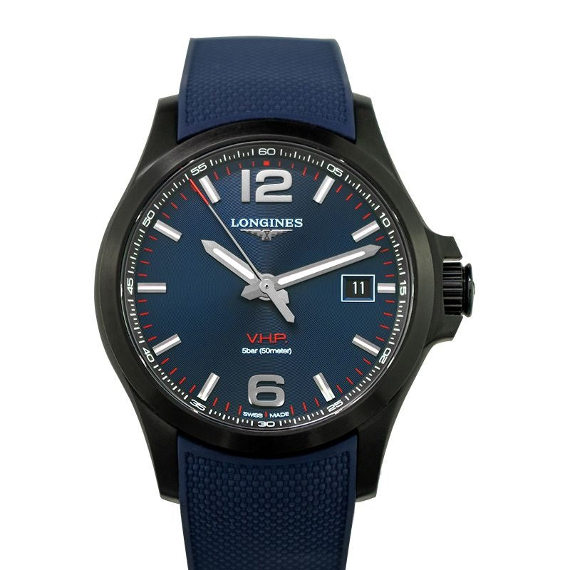 Longines Conquest – 43,00 mm, blaues Zifferblatt mit schwarzer PVD-Beschichtung, L37262969