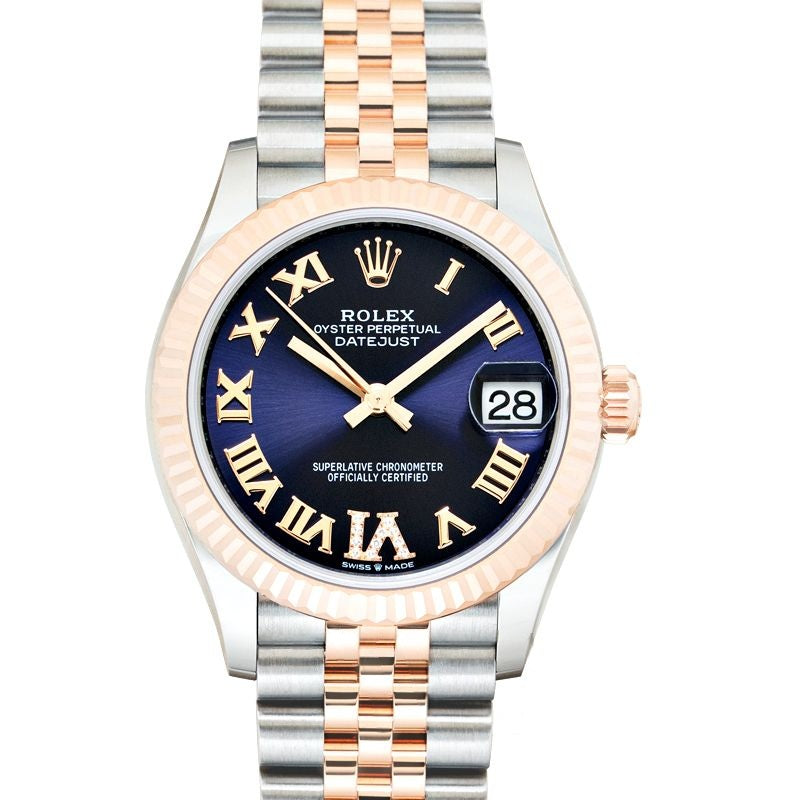 Datejust 31 mm, violettes Zifferblatt aus Edelstahl, Everose-Gold 278271-0020