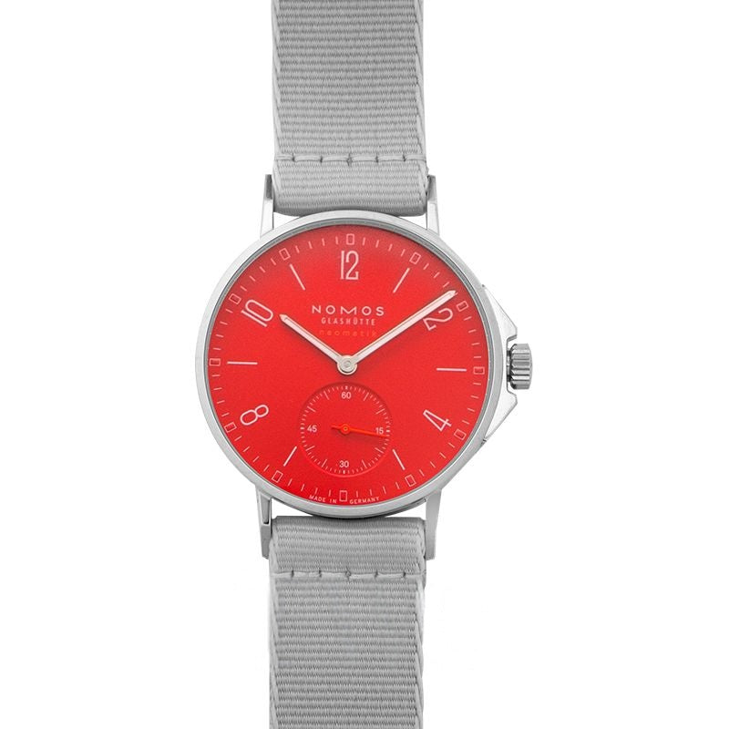 Ahoi 36,3 mm rotes Zifferblatt aus Edelstahl 563
