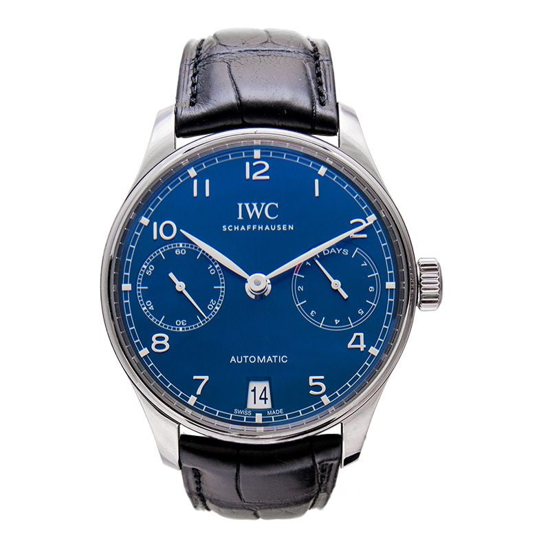 Portugieser 42,30 mm blaues Zifferblatt aus Edelstahl IW5007-10