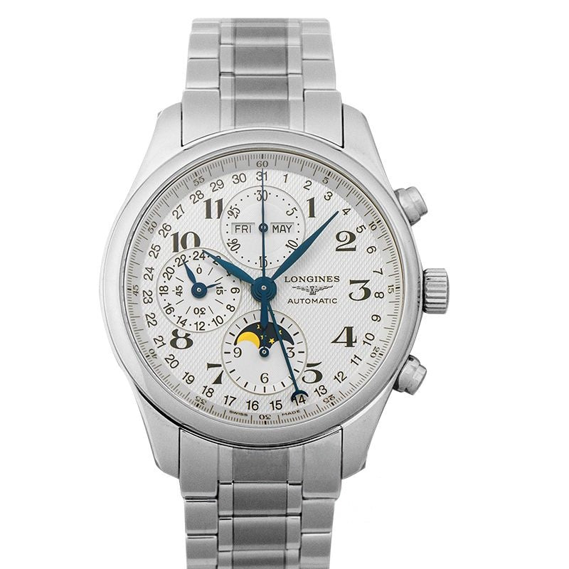 Die Longines Master Collection 42 mm silbernes Zifferblatt aus Edelstahl L27734786