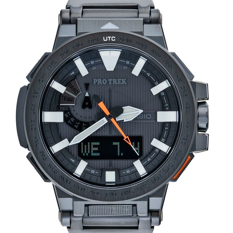 Pro Trek Schwarzes Zifferblatt aus Edelstahl, Titan PRX-8000YT-1JF