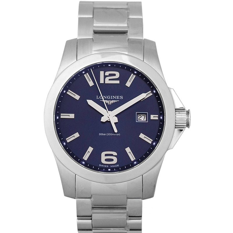 Longines Conquest 41 mm blaues Zifferblatt aus Edelstahl L37594966