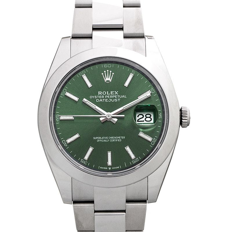 Datejust 41 mm grünes Zifferblatt aus Edelstahl 126300-0019