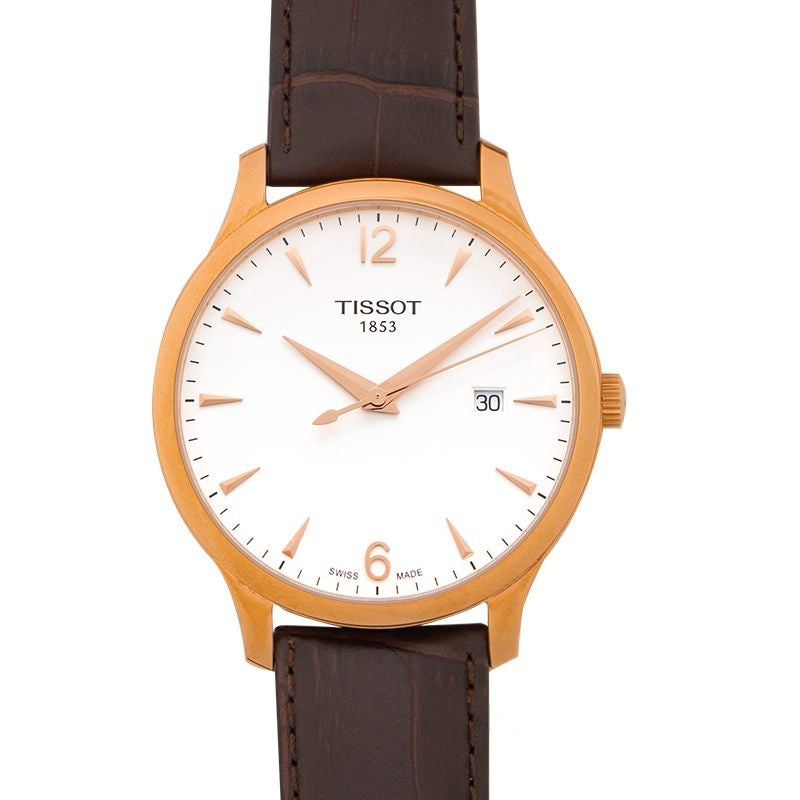 T-Classic 42 mm weißes Zifferblatt aus Edelstahl T063.610.36.037.00
