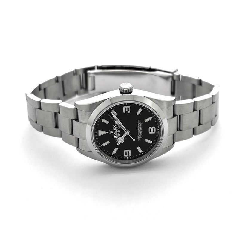 Explorer 36 mm schwarzes Zifferblatt aus Edelstahl 124270-0001