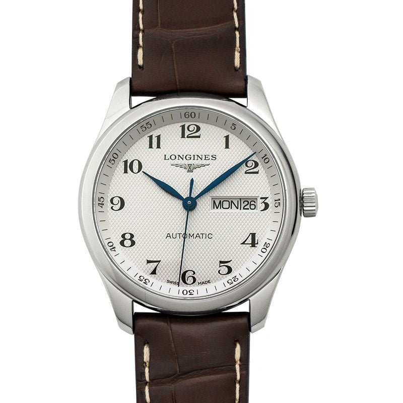 Die Longines Master Collection 38,5 mm silbernes Zifferblatt aus Edelstahl L27554783