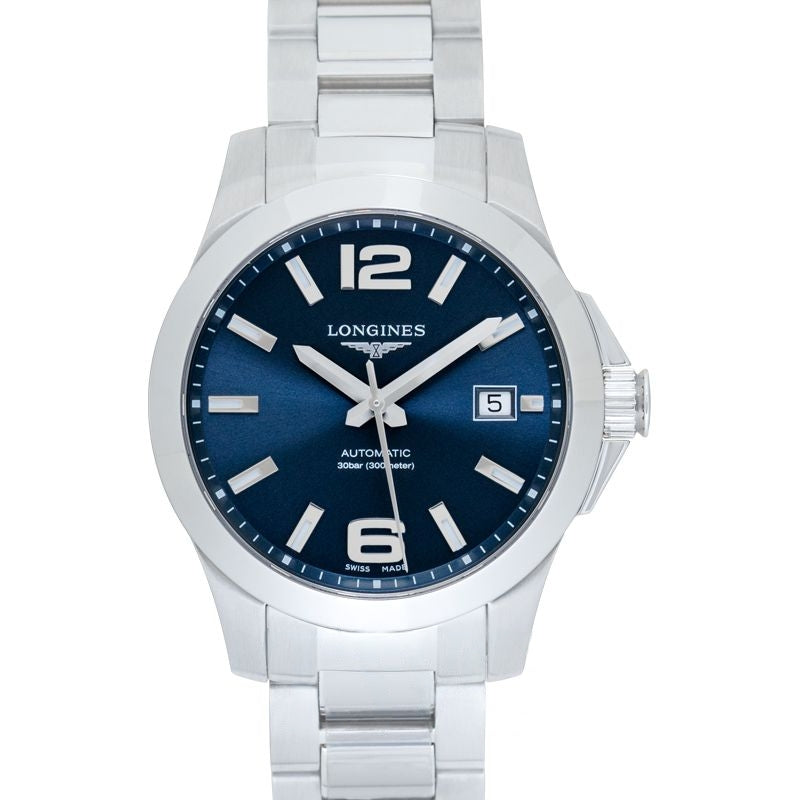 Longines Conquest 39 mm blaues Zifferblatt aus Edelstahl L37764996