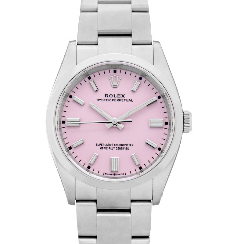 Oyster Perpetual 36 mm rosa Zifferblatt aus Edelstahl 126000-0008