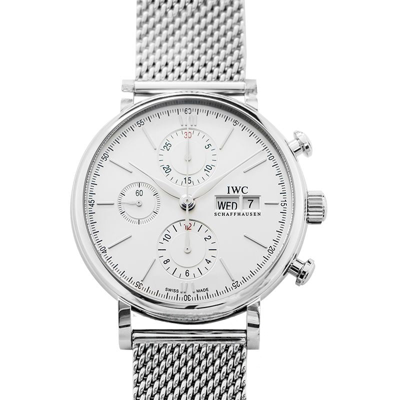 Portofino 42 mm silbernes Zifferblatt aus Edelstahl IW391028