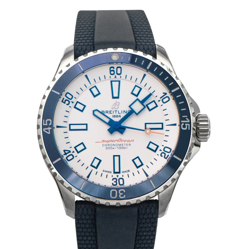 Superocean 42 mm silbernes Zifferblatt aus Edelstahl A17375E71G1S1