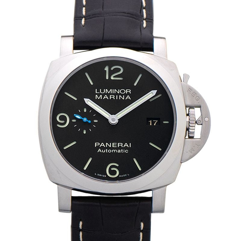 Luminor 1950 44 mm schwarzes Zifferblatt aus Edelstahl PAM01312