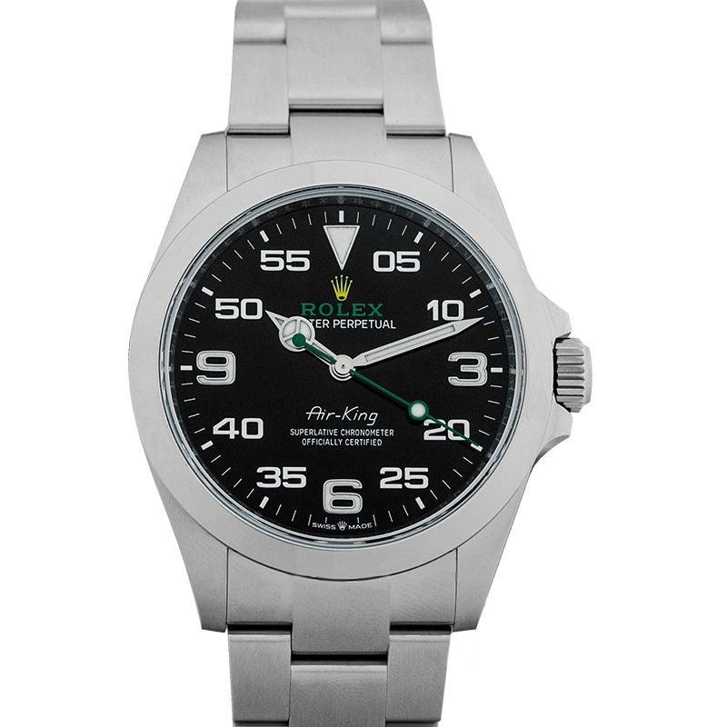 Air King 40 mm schwarzes Zifferblatt aus Edelstahl 126900-0001