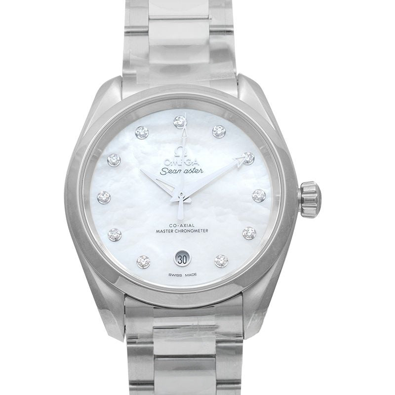Seamaster 38 mm weißes Perlmuttzifferblatt aus Edelstahl 220.10.38.20.55.001