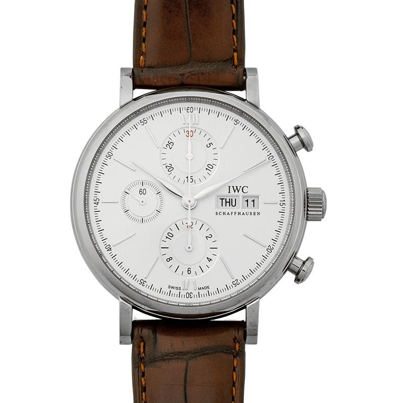 Portofino 42 mm weißes Zifferblatt aus Edelstahl IW391027