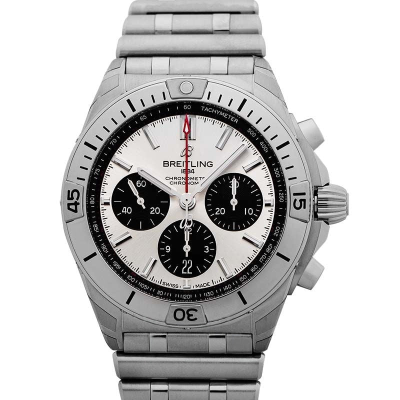 Chronomat 42 mm silbernes Zifferblatt aus Edelstahl AB0134101G1A1