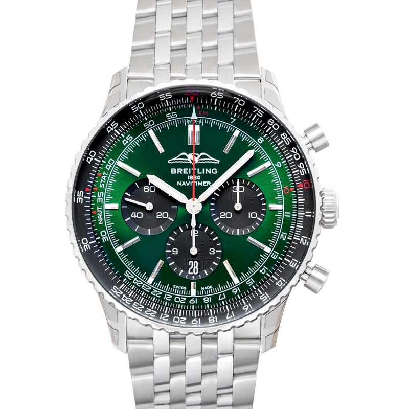 Navitimer 46 mm grünes Zifferblatt aus Edelstahl AB0137241L1A1