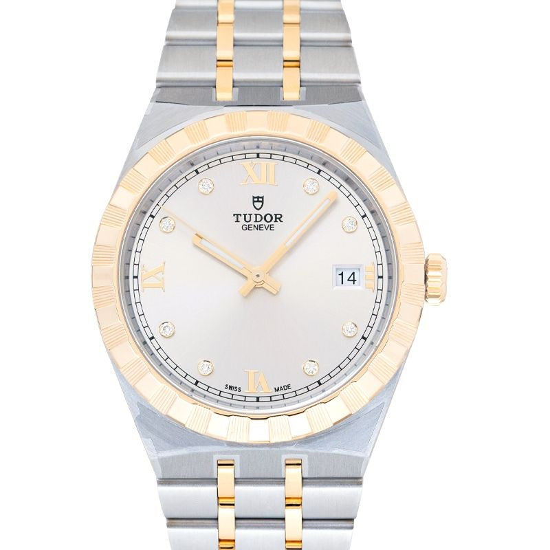 Tudor Royal 38 mm silbernes Zifferblatt aus Edelstahl 28503-0002