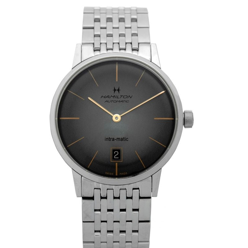 American Classic 38 mm schwarzes Zifferblatt aus Edelstahl H38455181