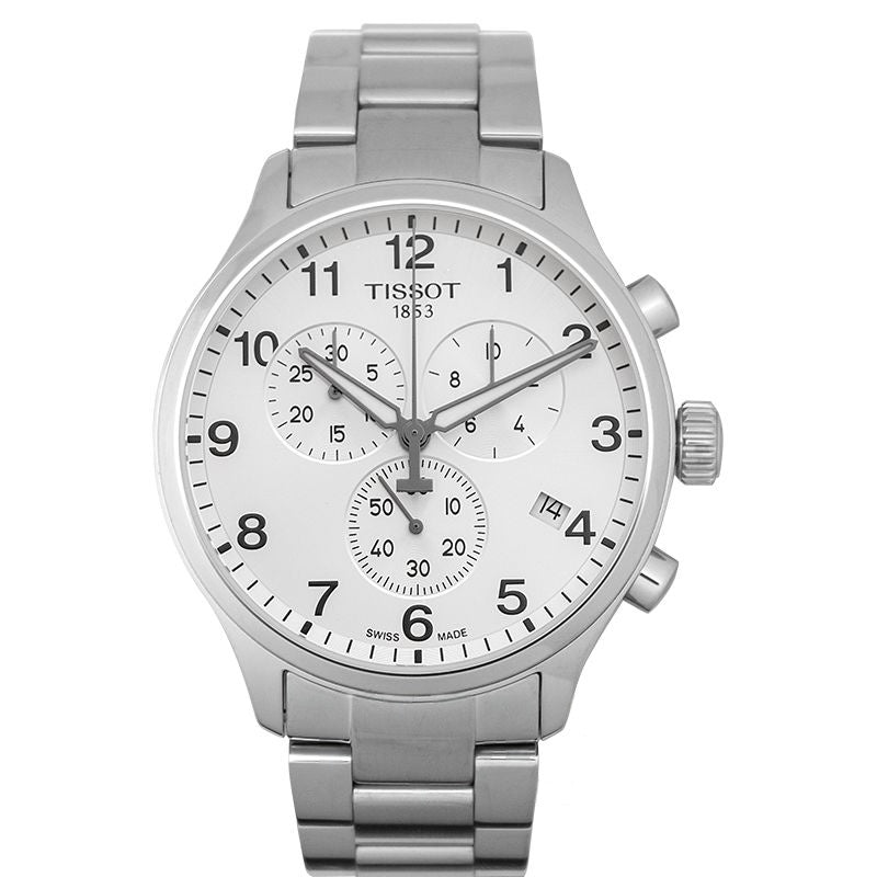 T-Sport 45 mm silbernes Zifferblatt aus Edelstahl T116.617.11.037.00