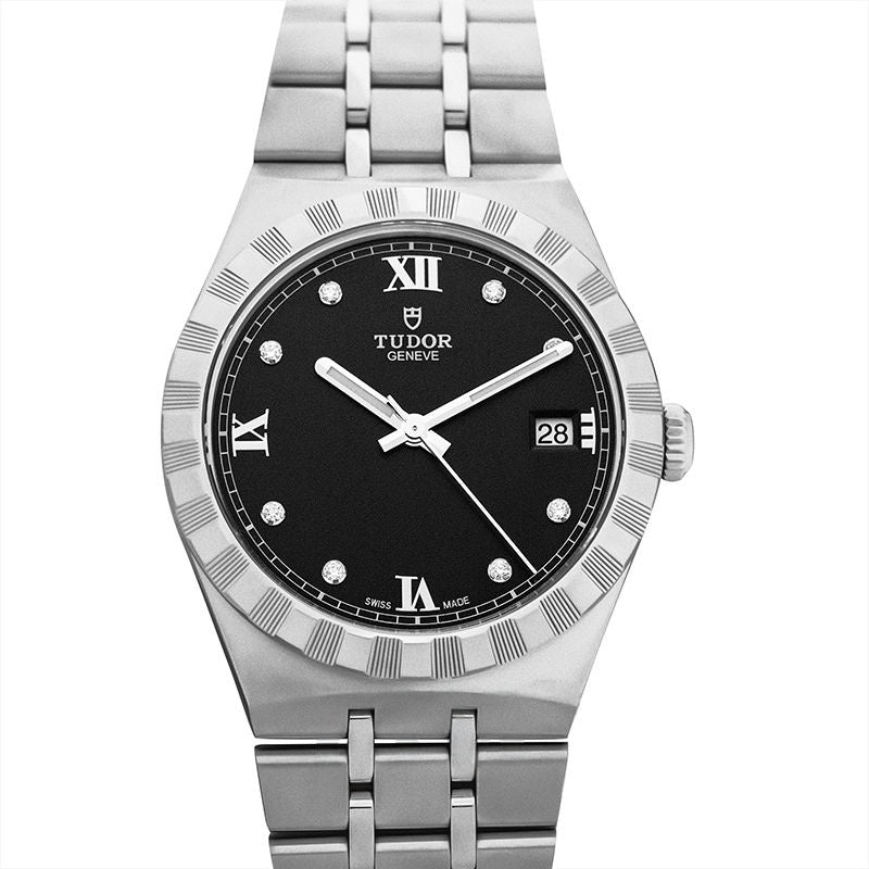 Tudor Royal 38 mm schwarzes Zifferblatt aus Edelstahl 28500-0004