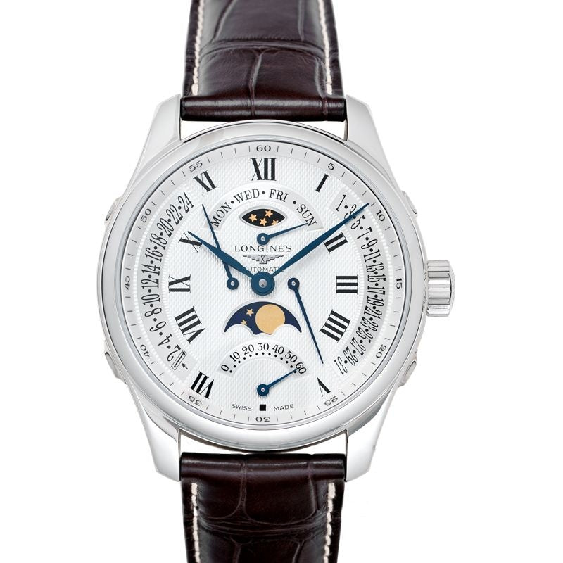 Die Longines Master Collection – 44,00 mm silbernes „Gerstenkorn“-Zifferblatt aus Edelstahl L27394713
