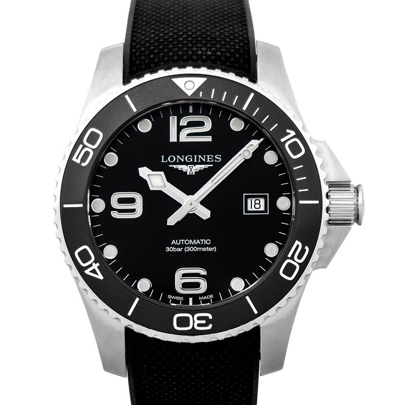 HydroConquest 43 mm schwarzes Zifferblatt aus Edelstahl L37824569