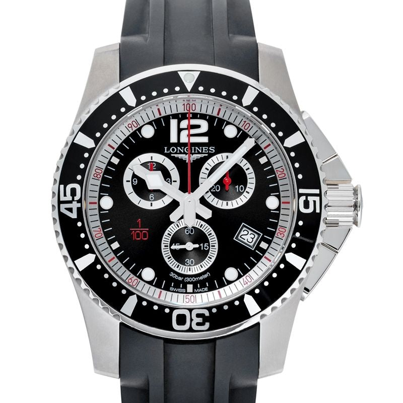 HydroConquest 47,50 mm schwarzes Zifferblatt aus Edelstahl L38434562