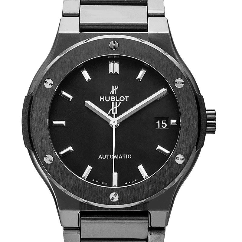Classic Fusion 45 mm schwarzes Zifferblatt aus satinierter und polierter schwarzer Keramik 510.CM.1170.CM
