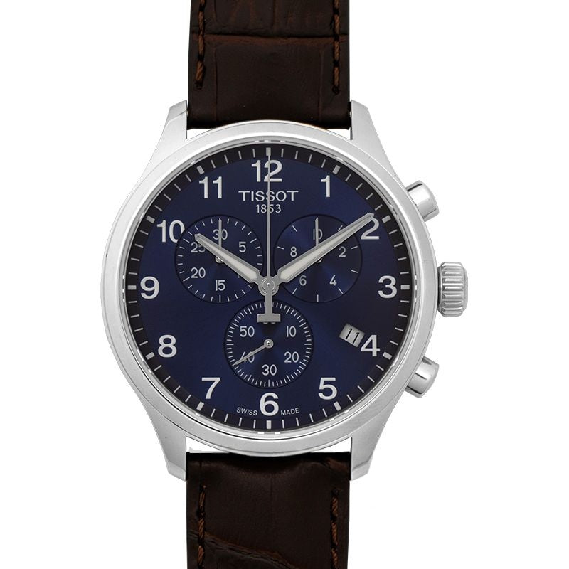 T-Classic 45 mm blaues Zifferblatt aus Edelstahl T116.617.16.047.00