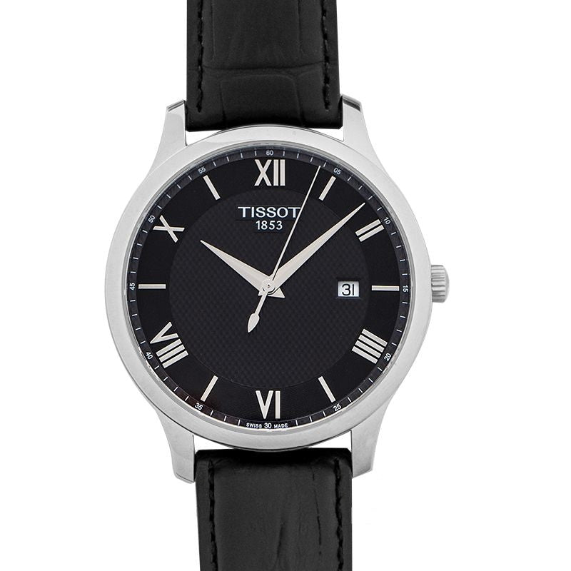 T-Classic 42 mm schwarzes Zifferblatt aus Edelstahl T063.610.16.058.00