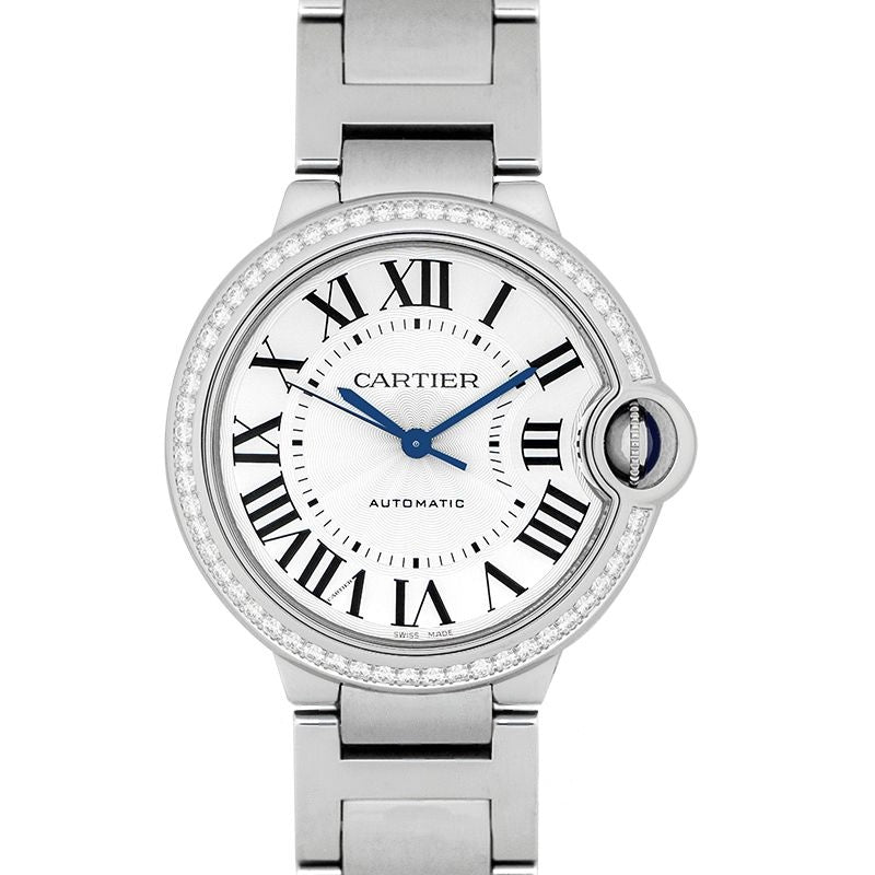 Ballon Bleu de Cartier 36 mm silbernes Zifferblatt aus Edelstahl W4BB0017