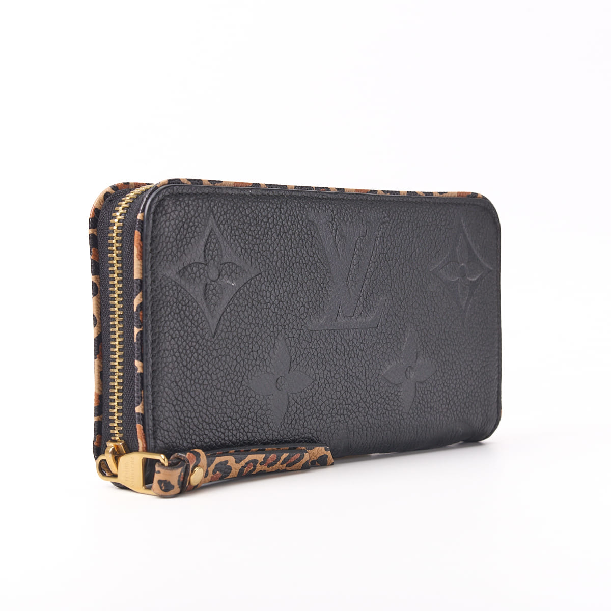 Gebrauchte Vuitton Zippy Wallet Wild At Heart Monogram Unplant Noir Schwarz Goldfarbene Hardware Gebraucht
