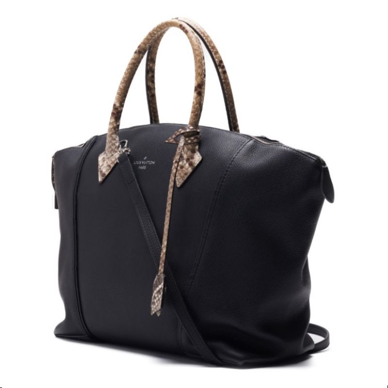 Gebrauchte Vuitton Handtasche 2WAY Python Noir Silberfarbene Hardware Gebraucht