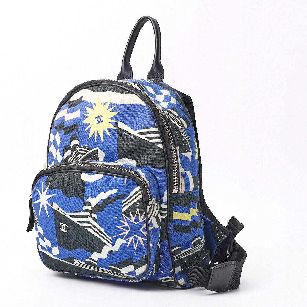 Gebrauchte Rucksacktasche, Cruise Line, Coco Charm, Canvas, Mehrfarbig, Silberfarbene Hardware, Gebraucht
