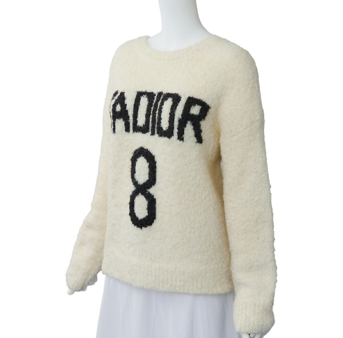 Pre-Owned Strickpullover-Oberteil, J'ADIOR-Logo, Wollmischung, Weiß, silberfarbene Metallteile, Pre-Owned