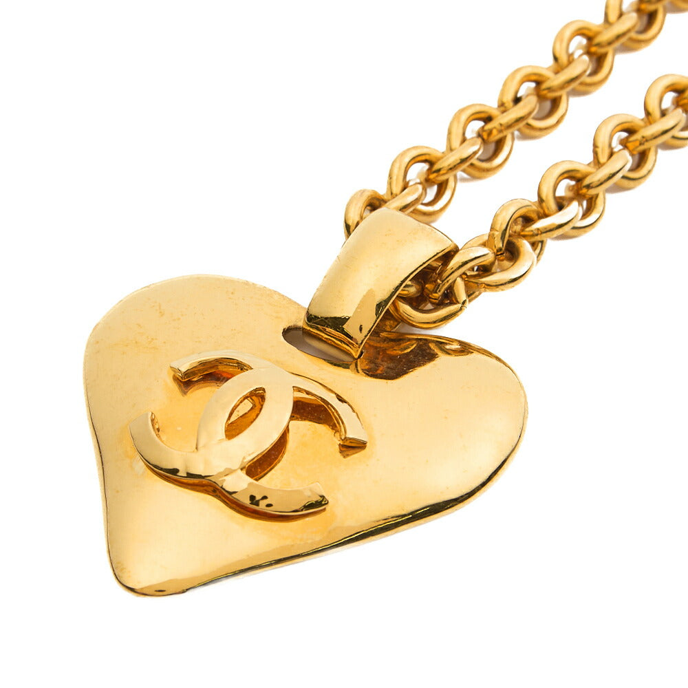 Gebrauchte Tragetasche, Coco Mark Heart, Vergoldet, Gold, Goldfarbene Hardware, Gebraucht