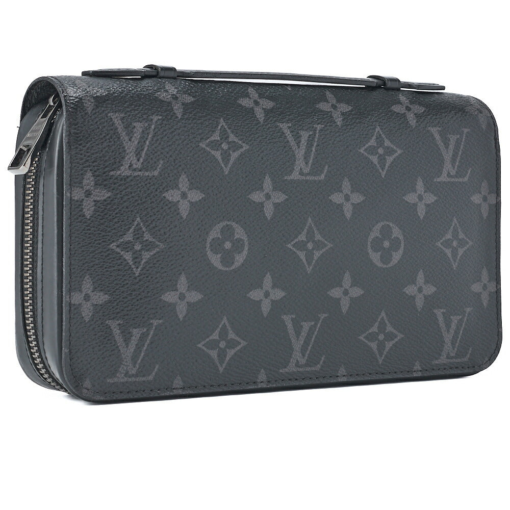 Gebrauchte Vuitton Zippy XL Geldbörse, Monogram Eclipse, PVC Leder, Noir, Silberfarbene Hardware, Gebraucht