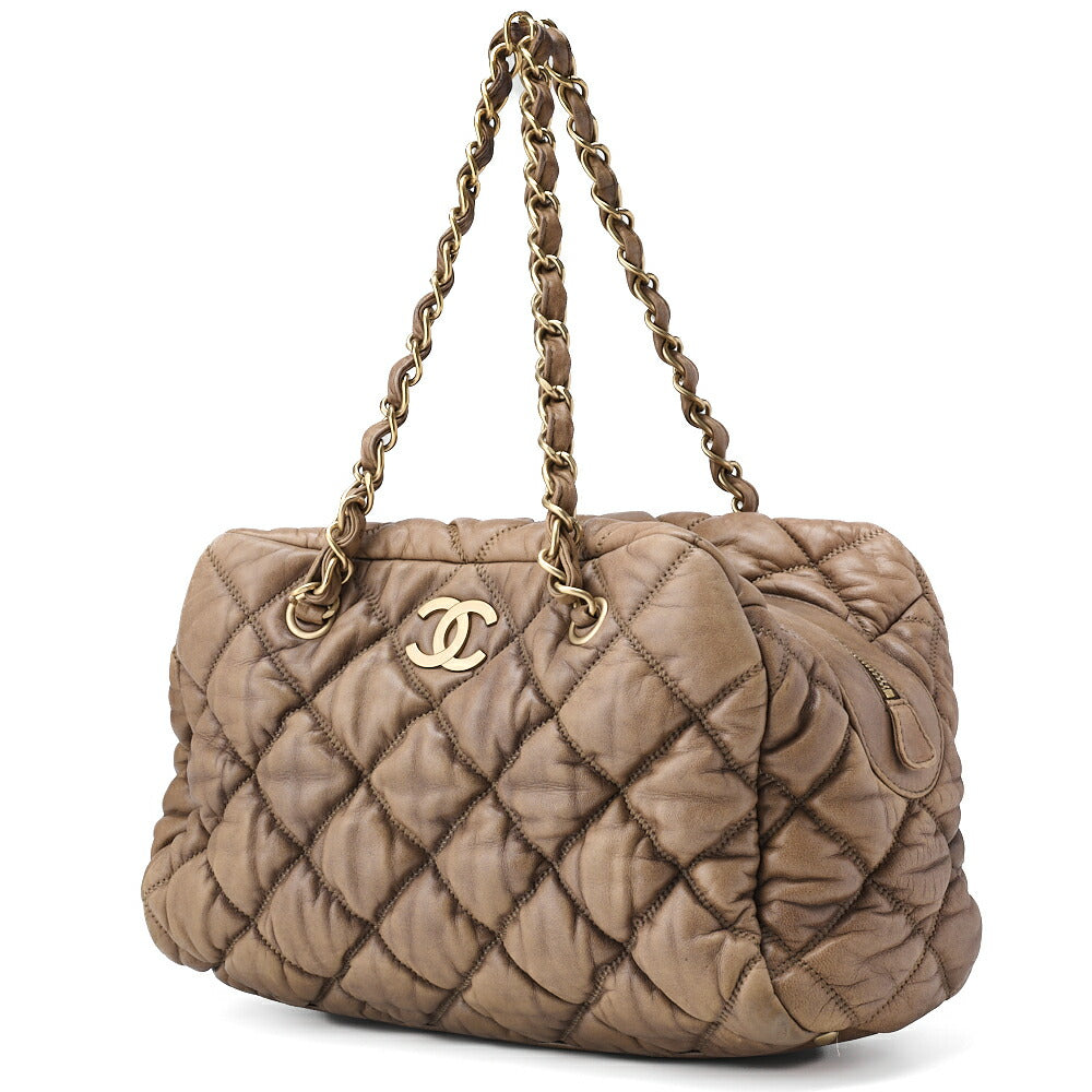 Pre-Owned Schultertasche Matelassé Wild Stitch Lammleder Beige Goldfarbene Hardware Pre-Owned