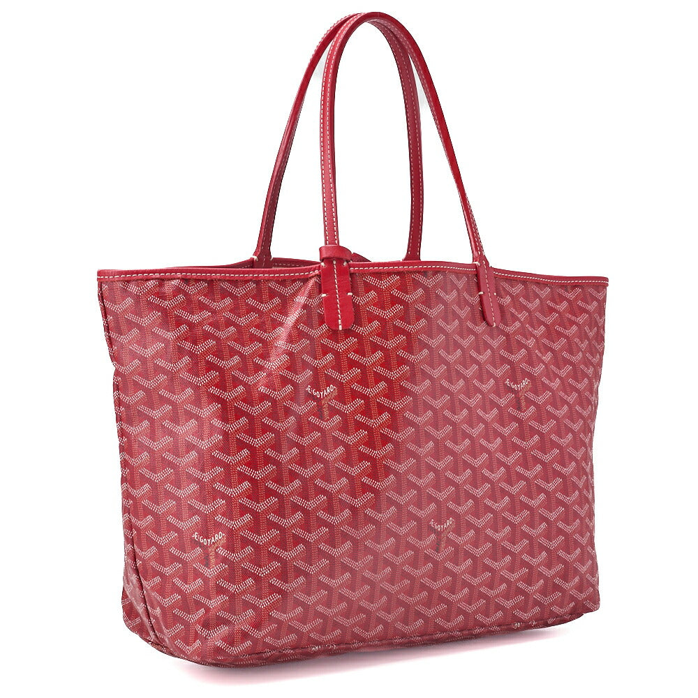 Saint Louis PM Tote Bag aus beschichtetem Canvas in Rot mit silberfarbenen Metalldetails