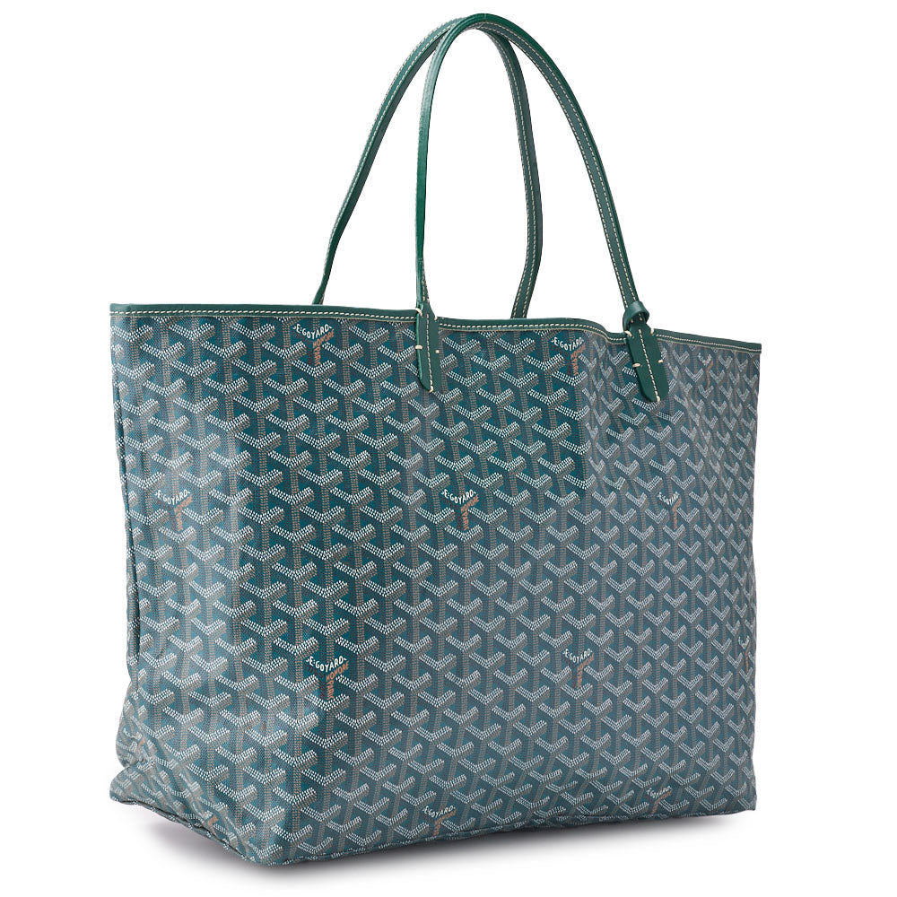 Gebrauchte Saint Louis GM Tragetasche, Beschichtetes Canvas, Grün, Silberfarbene Metallteile, Gebraucht