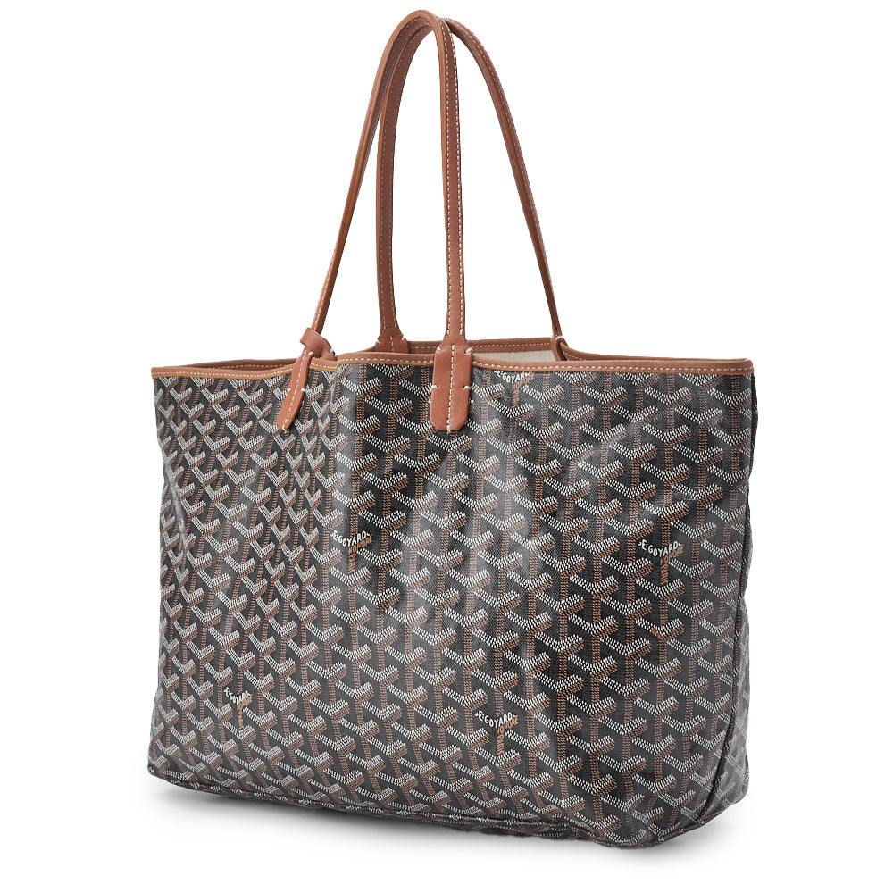 Gebrauchte Saint Louis GM Tragetasche, Beschichtetes Canvas, Schwarz, Silberfarbene Metallteile, Gebraucht