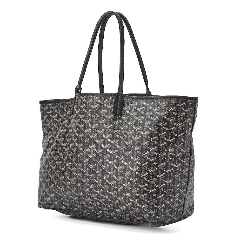 Pre-Owned Saint Louis PM Tote Bag Beschichtetes Canvas Schwarz Silberfarbene Hardware Pre-Owned