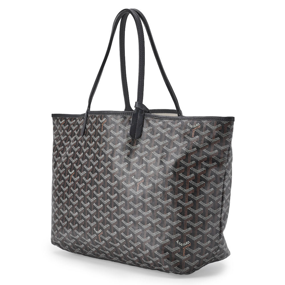 Pre-Owned Saint Louis PM Tote Bag Beschichtetes Canvas Schwarz Silberfarbene Hardware Pre-Owned