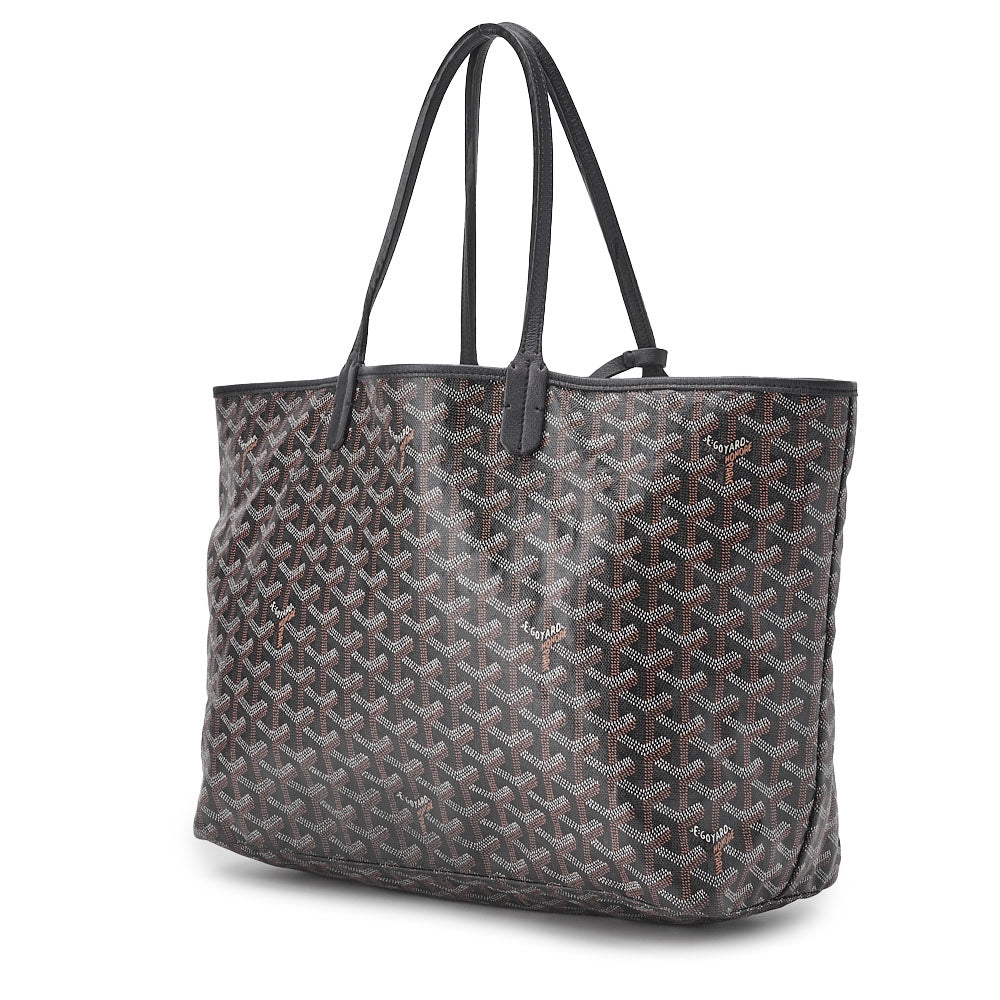 Pre-Owned Saint Louis PM Tote Bag Beschichtetes Canvas Schwarz Silberfarbene Hardware Pre-Owned