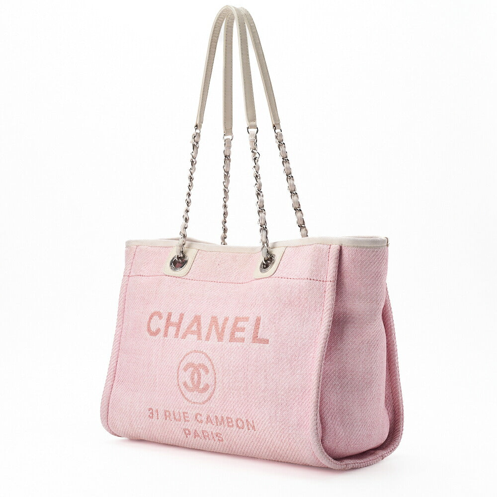 Gebrauchte Tragetasche Deauville MM Canvas Pink Silberfarbene Hardware Gebraucht