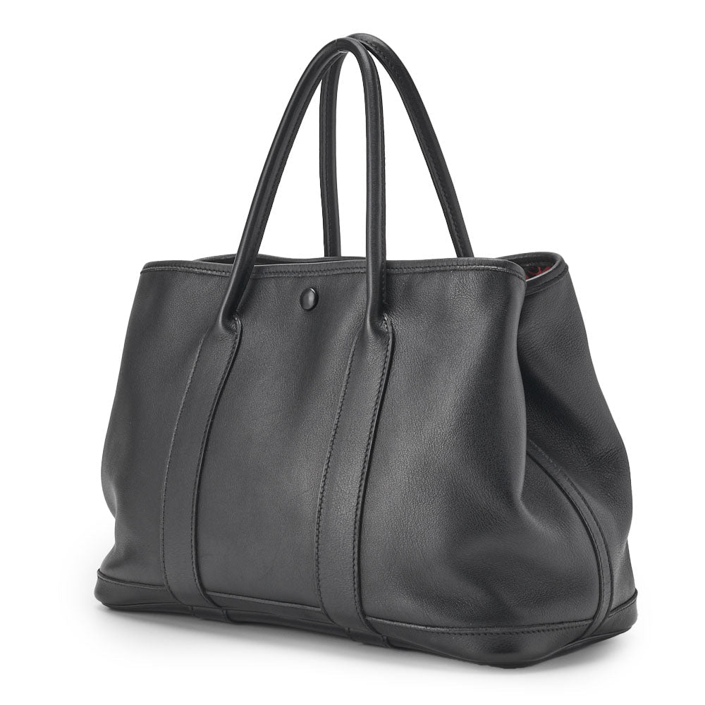 Gebrauchte Garden Party TPM Tote Bag Swift Schwarz Silberfarbene Hardware Gebraucht