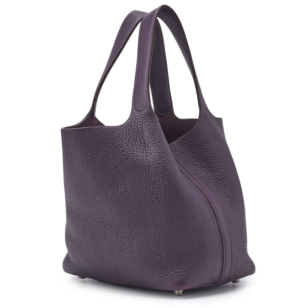 Gebrauchte Picotin Lock PM Handtasche Tryon Clemence Prune Silberfarbene Hardware Gebraucht