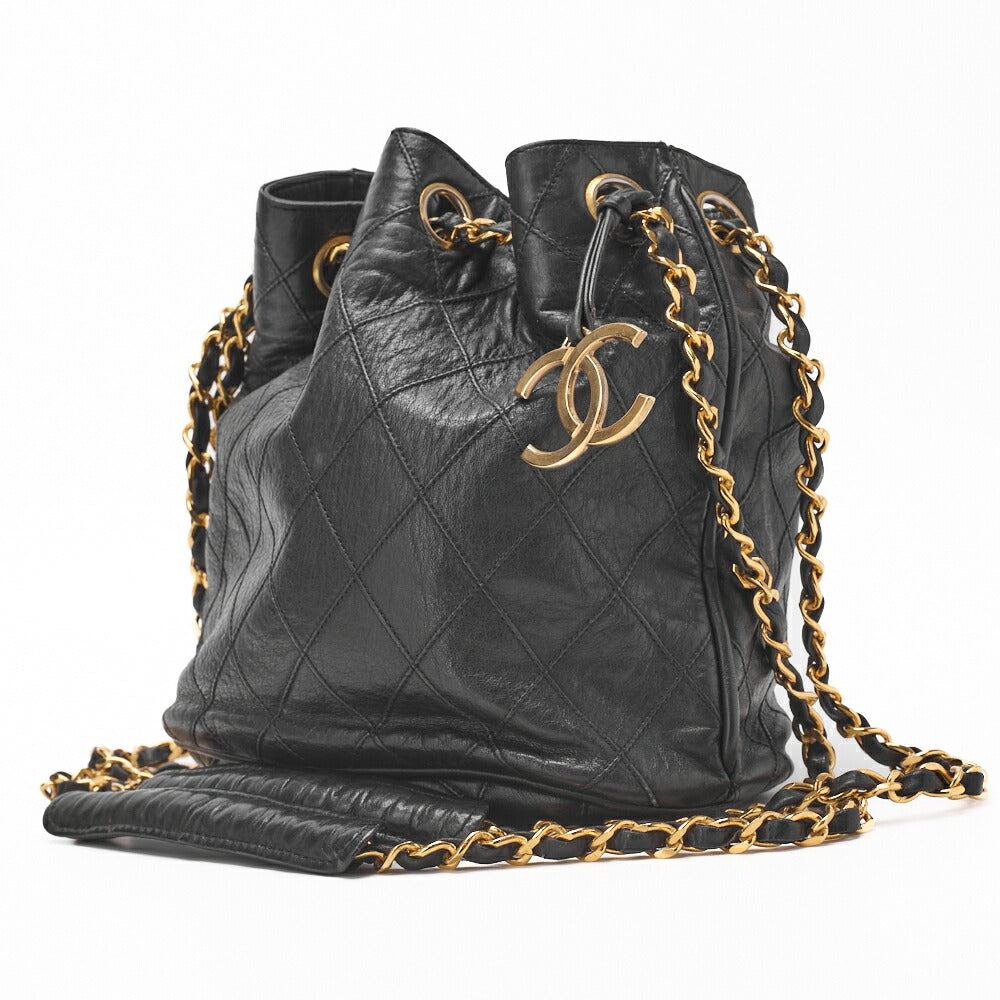 Pre-Owned Schultertasche, Bicolore, Coco Charm, Lammleder, Schwarz, Goldfarbene Hardware, Pre-Owned