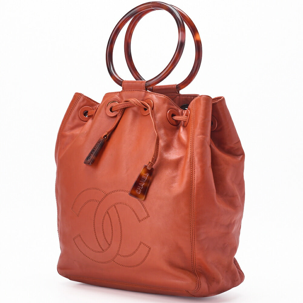 Gebrauchte Umhängetasche, Coco Mark, Schildpatt, Lammleder, Orange, goldfarbene Metallteile, gebraucht